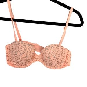 Victoria’s Secret Multi-way strapless bra coral orange 32A